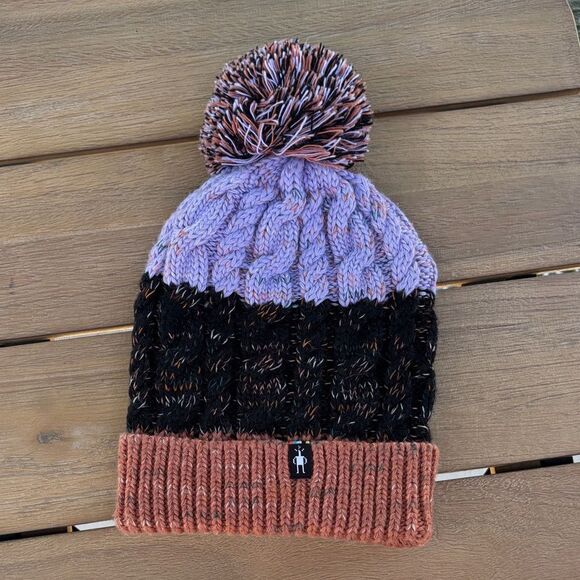 Smartwool Isto Retro Multicolor Knit Pom-Pom merino wool warm Women’s Beanie NWT - Picture 1 of 8